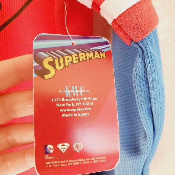 DC Comics Kids Shirt Red 6 Superman V-Neck Long Sleeve T-Shirt  New - Picture 4 of 8